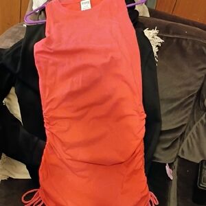 PINK Victoria's Secret Vibrant Red Sleeveless Midi Dress